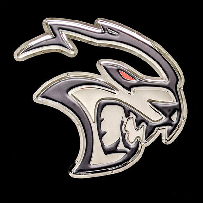 embossed mirror polished stainless steel sign décor dodge redeye hellcat