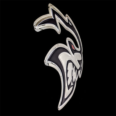 embossed mirror polished stainless steel sign décor dodge redeye hellcat side