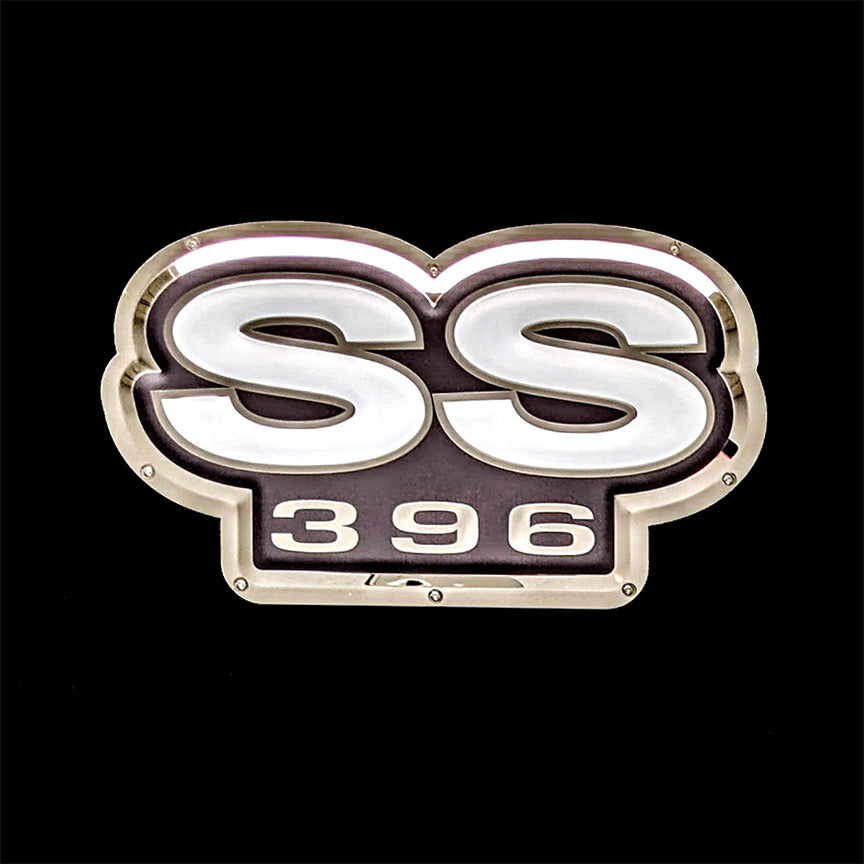 バスマーク Chevrolet Super Sport Badge Metal Sign – Chrome Domz