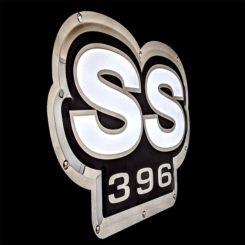 embossed mirror polished stainless steel sign Super Sport 396