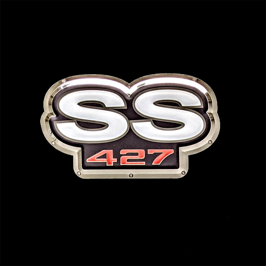 embossed mirror polished stainless steel sign Super Sport 427