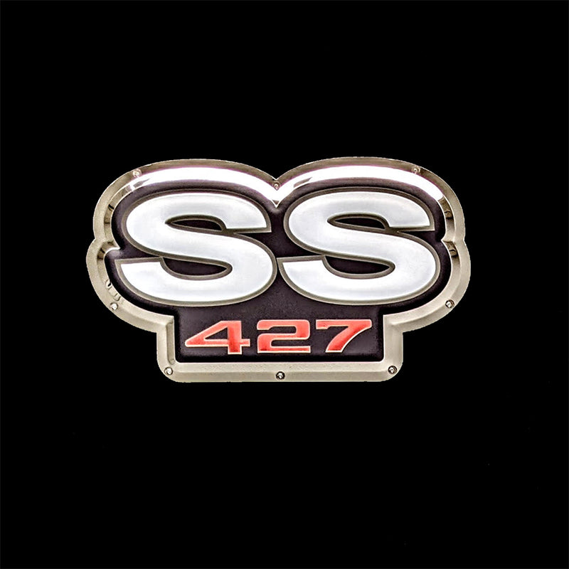 embossed mirror polished stainless steel sign Super Sport 427