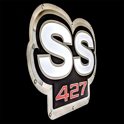 embossed mirror polished stainless steel sign Super Sport 427