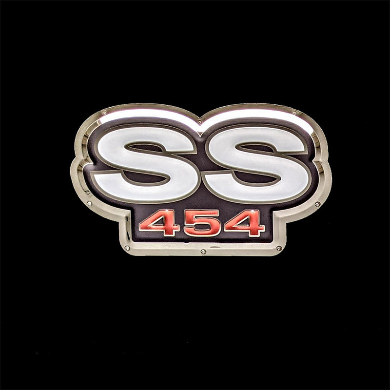embossed mirror polished stainless steel sign Super Sport 454