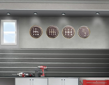 embossed mirror polished stainless steel sign garage décor manual transmission pattern on wall