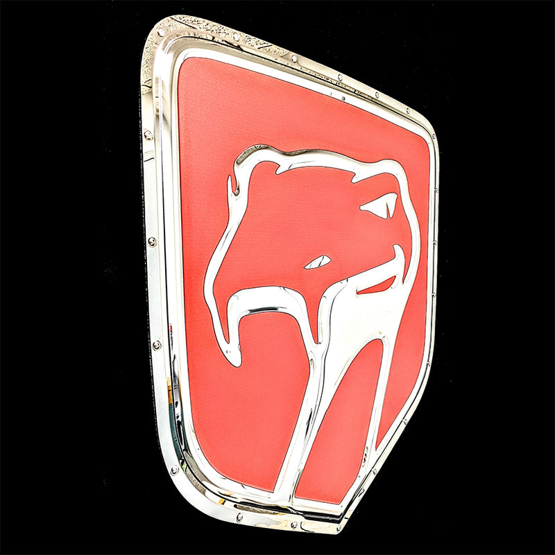 embossed mirror polished stainless steel sign décor dodge viper sneaky pete side view
