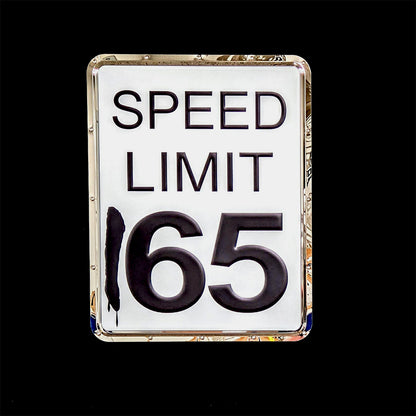 embossed mirror polished stainless steel sign garage décor Speed Limit 165