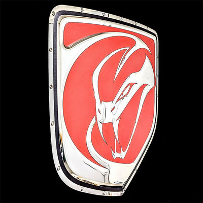 embossed mirror polished stainless steel sign décor dodge viper stryker side view