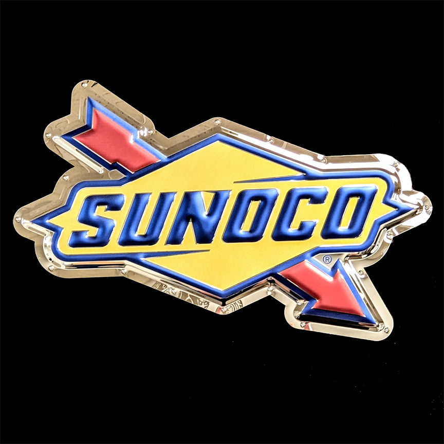 Sunoco Logo Metal Sign – Chrome Domz