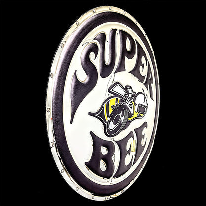 embossed mirror polished stainless steel sign décor dodge super bee side view