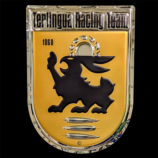 embossed mirror polished stainless steel sign garage décor Terlingua Racing Team