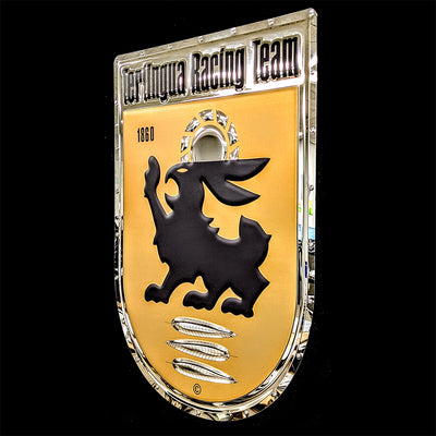 embossed mirror polished stainless steel sign garage décor Terlingua Racing Team side