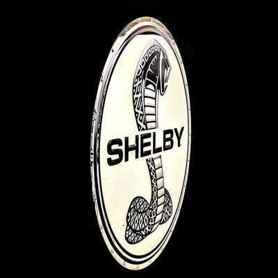 embossed mirror polished stainless steel sign garage décor Shelby Cobra Tiffany badge side