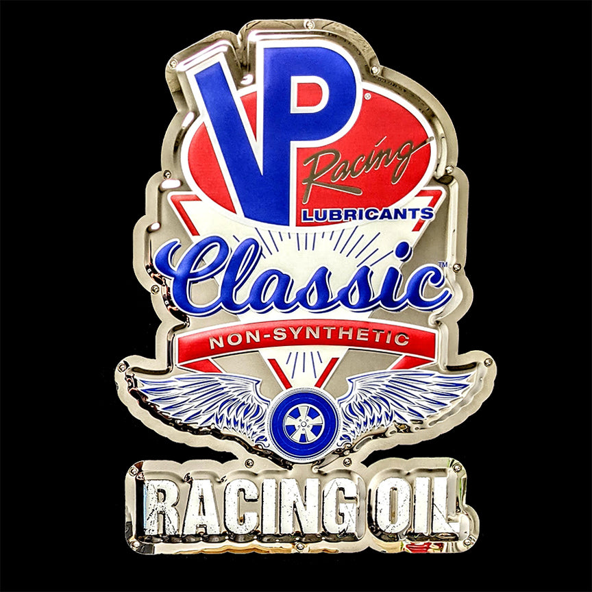 embossed mirror polished stainless steel sign garage décor VP Racing Fuel Classic Oil