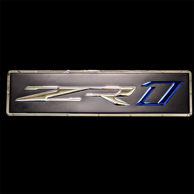 embossed mirror polished stainless steel sign décor Corvette c7 zr1