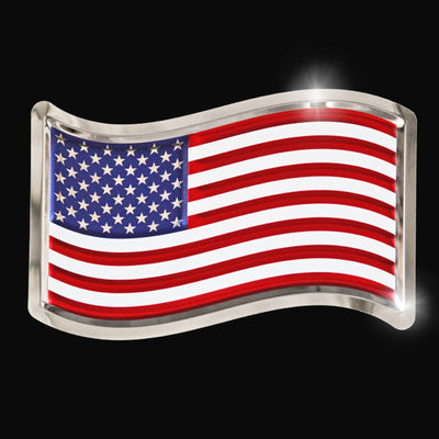 embossed mirror polished stainless steel sign garage décor American Flag