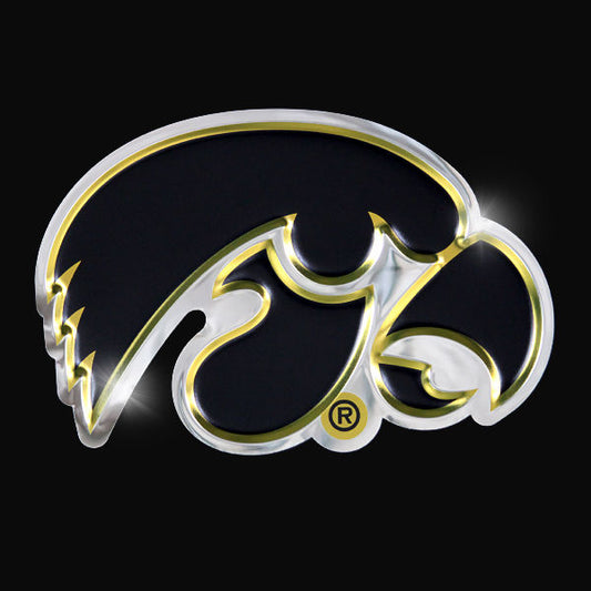 embossed mirror polished stainless steel sign décor iowa tiger hawk