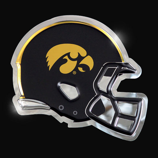 embossed mirror polished stainless steel sign décor iowa hawkeyes football helmet