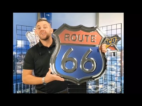 Route 66 XL Metal Sign – Chrome Domz