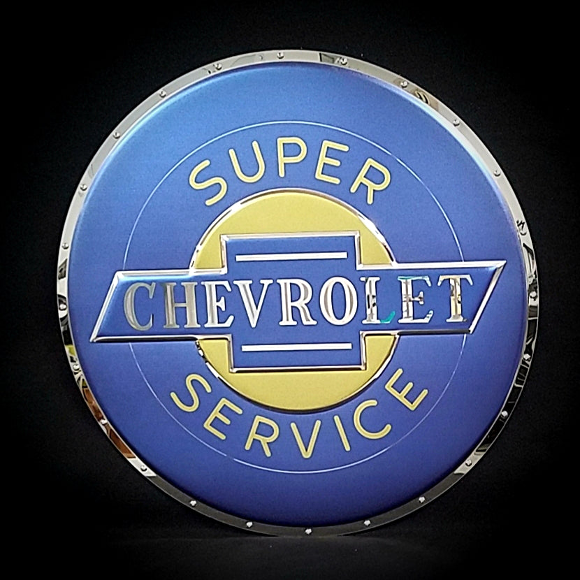 embossed mirror polished stainless steel sign Chevrolet serviceembossed mirror polished stainless steel sign garage décor Chevrolet Service